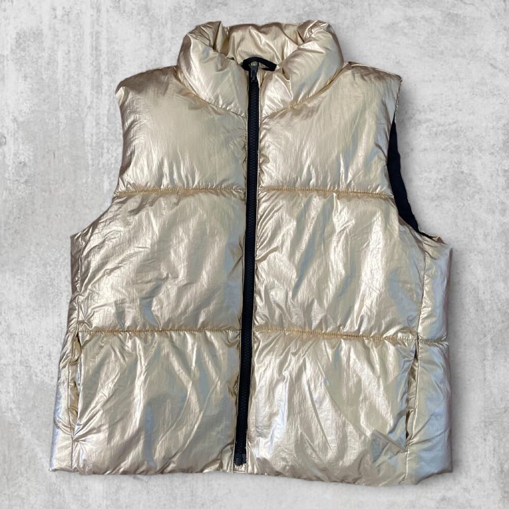 GAP Kids Metallic Gold Puffer Jacket XXL 14/16
